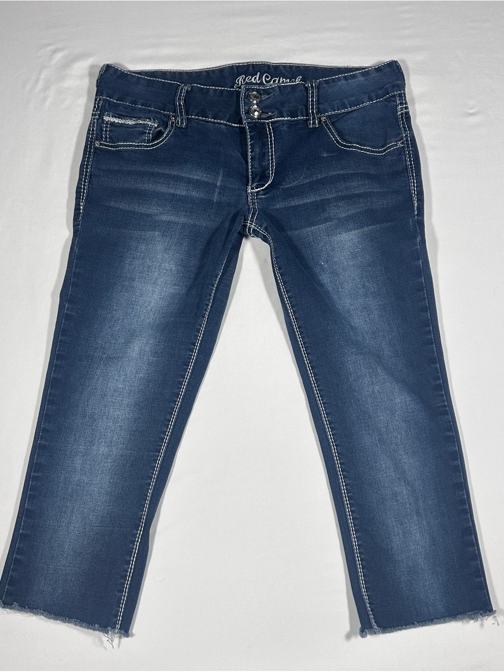 Vintage Y2K Red Camel Women's Denim Low-rise Capris